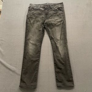 7 For All Mankind Jeans Mens 34x30 Black Slimmy Denim Stretch Straight Leg